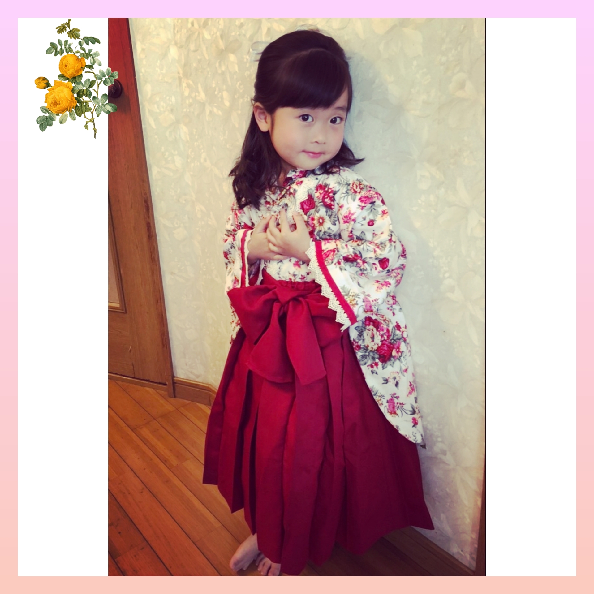 卒園記念に可愛い髪型と袴ドレスで写真が撮れます。 横浜出張ヘアメイク Shell's